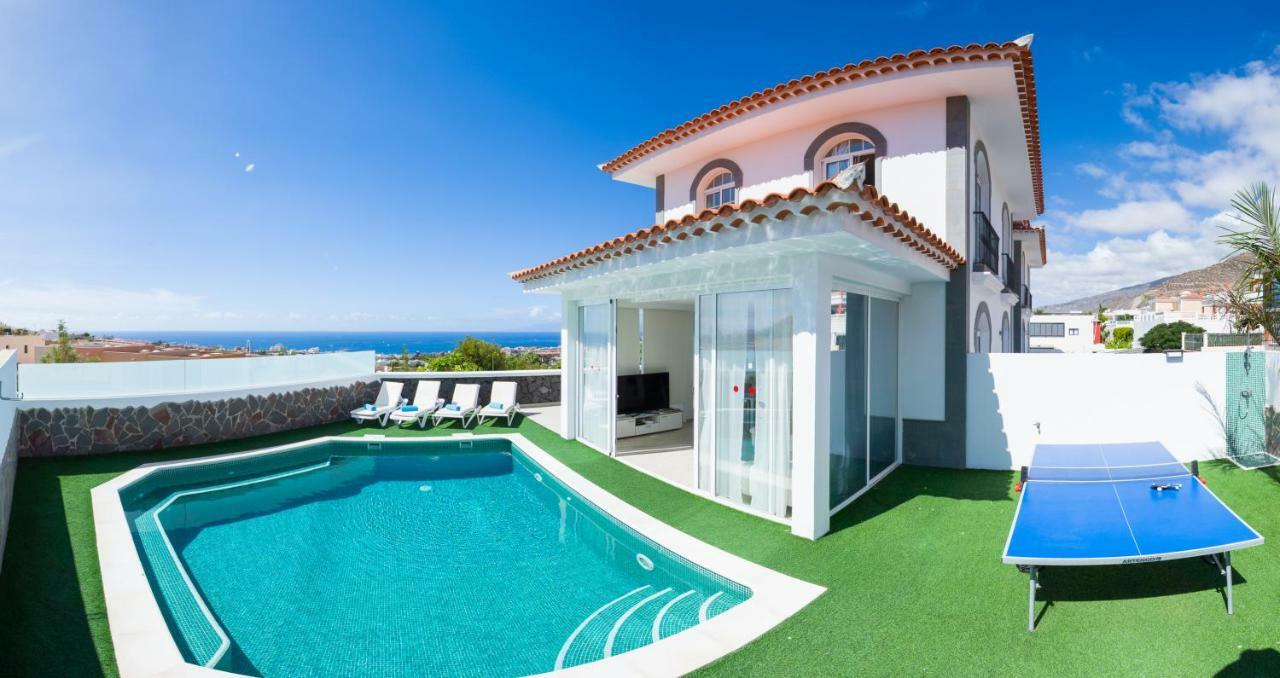 Luxury White Villa With Sea View, Heated Pool Costa Adeje (Tenerife) Exterior foto