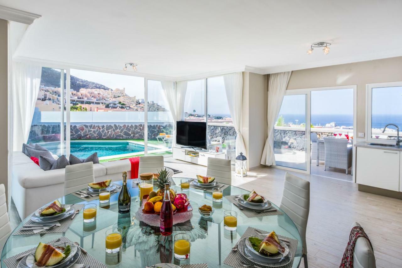Luxury White Villa With Sea View, Heated Pool Costa Adeje (Tenerife) Exterior foto