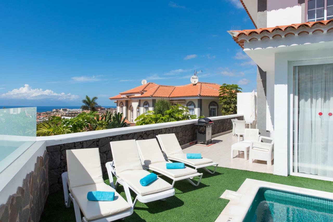 Luxury White Villa With Sea View, Heated Pool Costa Adeje (Tenerife) Exterior foto